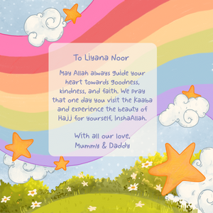 Personalised Hajj Journey Islamic Book For Kids | Girls Version