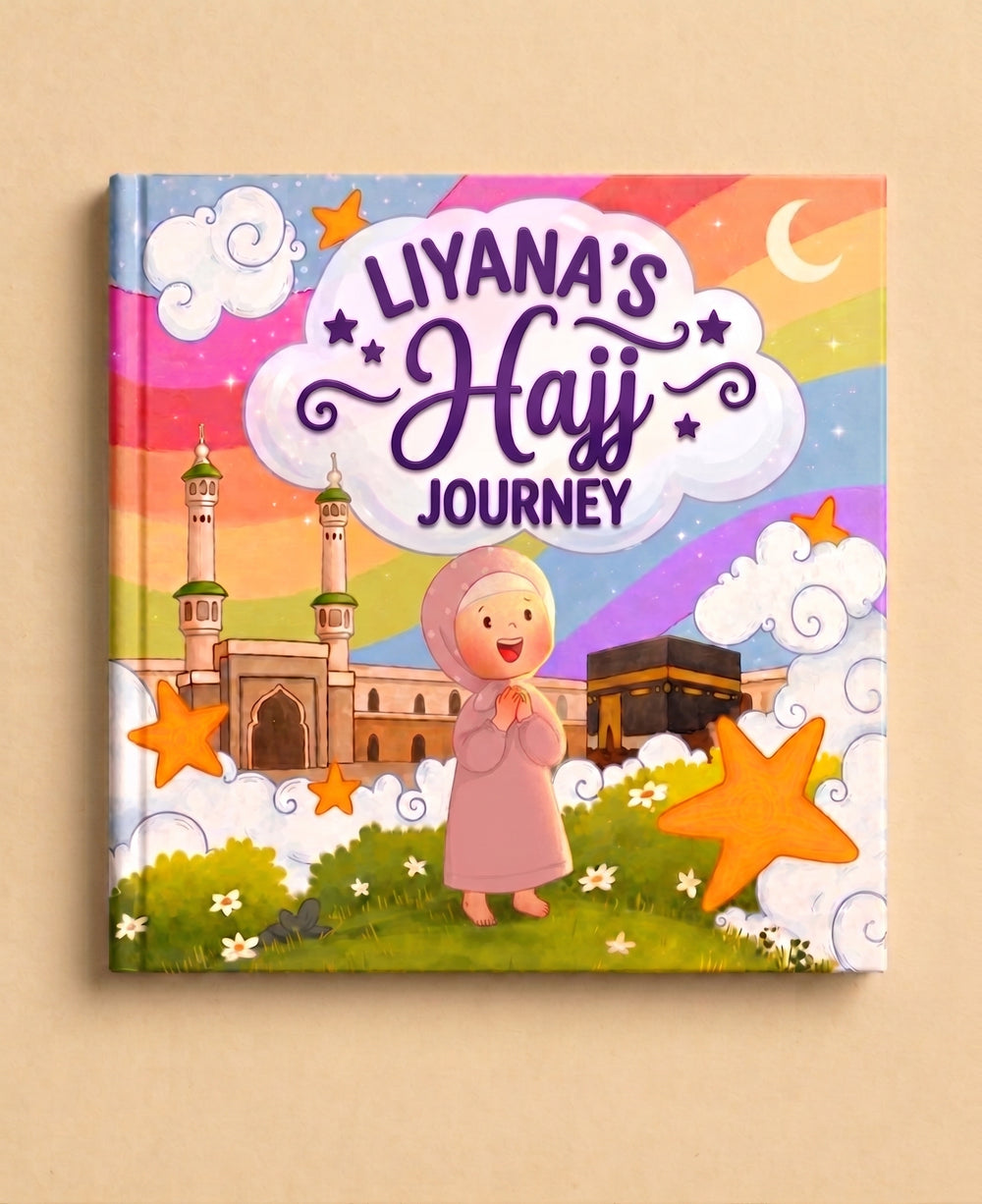 Personalised Hajj Journey Islamic Book For Kids | Girls Version