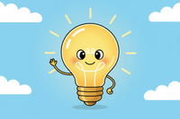 children's illustration of a light bulb